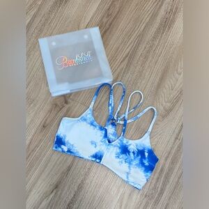 Bombshell sportswear Sports Bra Topnotch bra strappy tie dye sky blue white S